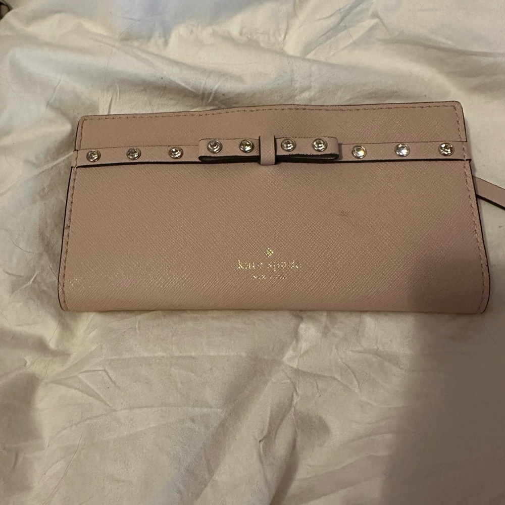 Kate Spade Blush Wallet with Crystal Accents